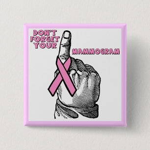 Badge Carré 5 Cm Bouton carré - mammographie de cancer du sein