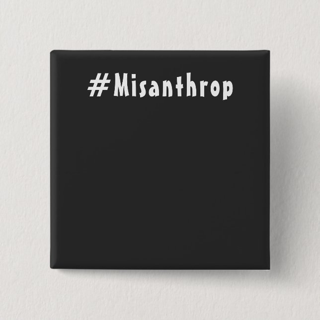 Badge Carré 5 Cm Bouton carré noir misanthrope (Devant)