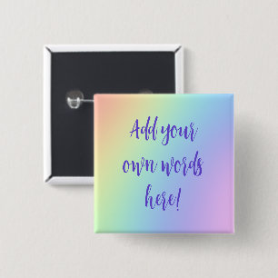 Badge Carré 5 Cm Bouton Carré Pastel Rainbow personnalisé