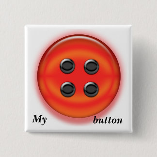 Badge Carré 5 Cm Bouton - carré rouge