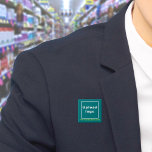 Badge Carré 5 Cm Bouton Carré Turquoise Nom et logo de l'entreprise<br><div class="desc">Bouton carré que vous pouvez customiser pour mettre votre nom d'entreprise et logo. Vous pouvez utiliser ce bouton comme accessoire uniforme de votre personnel. Vous pouvez également l'utiliser comme accessoire d'emballage. Vous pouvez également l'inclure dans vos documents de marketing pour faire de la publicité pour votre entreprise ou pour promouvoir...</div>