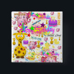 Badge Carré 5 Cm Bouton Carré Wild One First Birthday<br><div class="desc">Quelque chose pour tout le monde offre un bouton customisé carré d'anniversaire personnalisé, spécialement pour vous. Alors que vous êtes déjà ici, vous pouvez vouloir voir les cartes de voeux d’anniversaire, papier d’emballage, papier mouchoir, tasses en papier, serviettes en papier, plaques en papier, dessus de gâteau, ruban, autocollants, boîte à...</div>