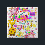 Badge Carré 5 Cm Bouton Carré Wild One First Birthday<br><div class="desc">Quelque chose pour tout le monde offre un bouton customisé carré d'anniversaire personnalisé, spécialement pour vous. Alors que vous êtes déjà ici, vous pouvez vouloir voir les cartes de voeux d’anniversaire, papier d’emballage, papier mouchoir, tasses en papier, serviettes en papier, plaques en papier, dessus de gâteau, ruban, autocollants, boîte à...</div>