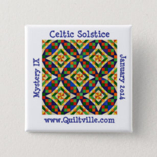 Badge Carré 5 Cm Bouton celtique de solstice