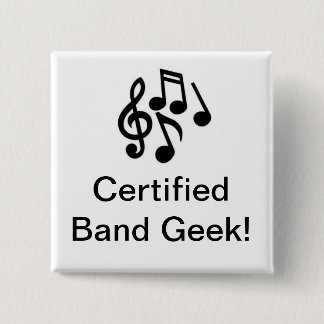 Badge Carré 5 Cm Bouton certifié de geek de bande
