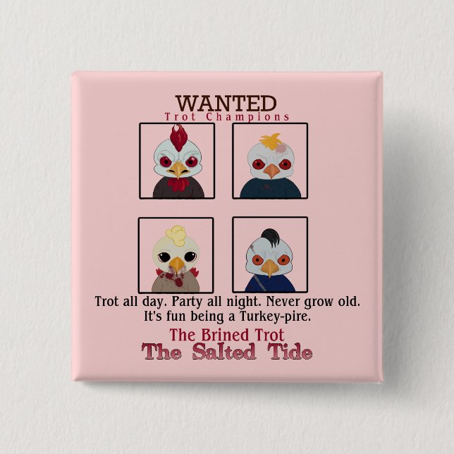 Badge Carré 5 Cm Bouton Champion Trot Briné 2024 (Devant)