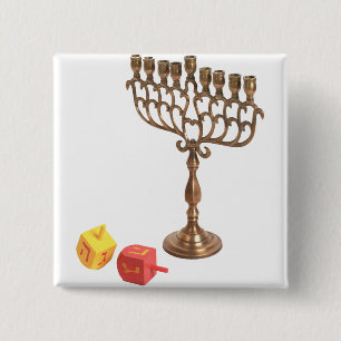 Badge Carré 5 Cm Bouton Chanukah