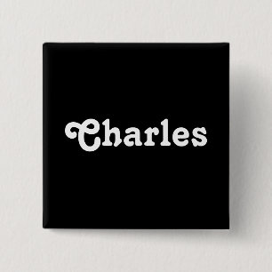 Badge Carré 5 Cm Bouton Charles