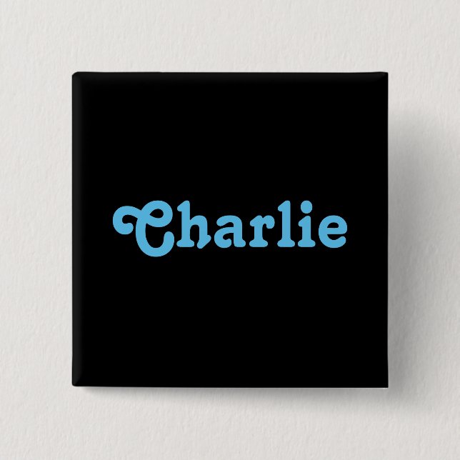 Badge Carré 5 Cm Bouton Charlie (Devant)