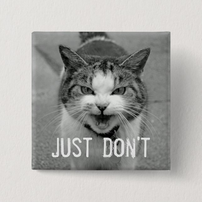 Badge Carré 5 Cm Bouton Chat Crabby (Devant)
