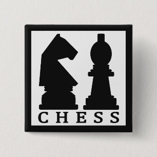Badge Carré 5 Cm Bouton CHESS