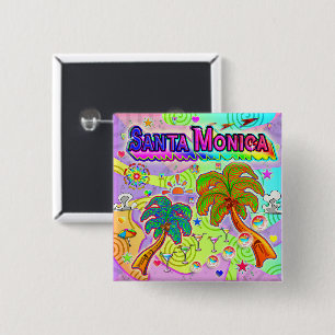 Badge Carré 5 Cm Bouton cible de vacances père Noël Monica