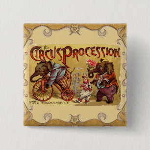 Badge Carré 5 Cm Bouton cirque