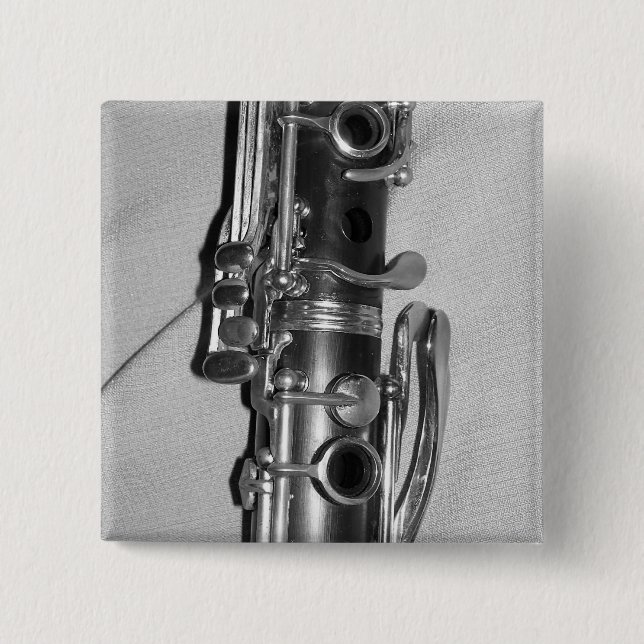 Badge Carré 5 Cm Bouton Clarinet (Devant)