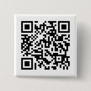 Badge Carré 5 Cm Bouton Code QR Rick Roll pour "Ne jamais vous aban
