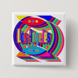 Badge Carré 5 Cm Bouton Combo couleur 2 de Los Angeles