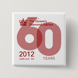 Badge Carré 5 Cm Bouton commémoratif de jubilé de diamant [bloc]