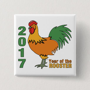 Badge Carré 5 Cm Bouton Coq 2017