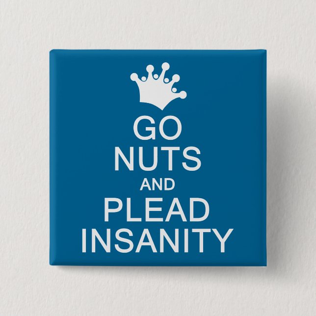 Badge Carré 5 Cm Bouton couleur personnalisée GO NUTS (Devant)