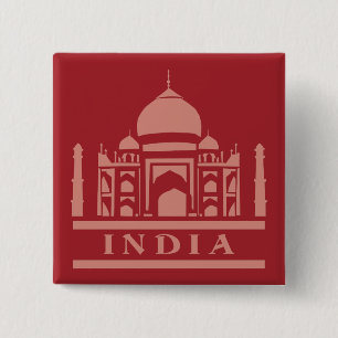 Badge Carré 5 Cm Bouton couleur personnalisée INDIA