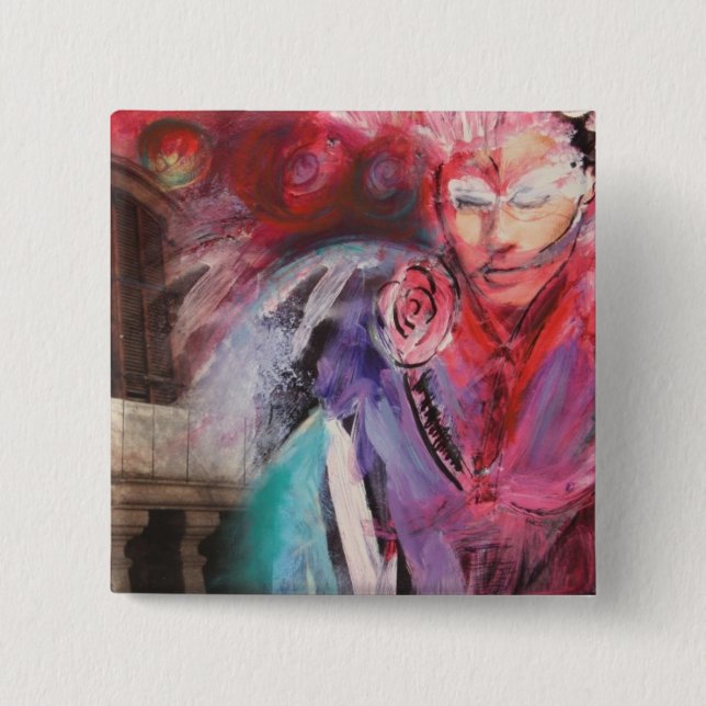 Badge Carré 5 Cm Bouton Couleurs (Devant)