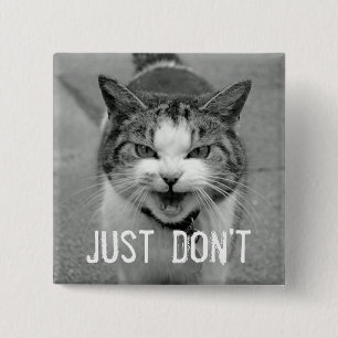 Badge Carré 5 Cm Bouton Crabby Cat