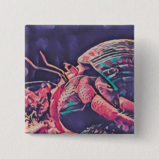 Badge Carré 5 Cm Bouton Crabe Hermite