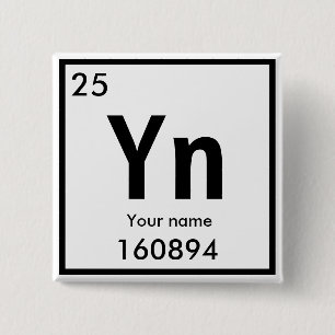 Badge Carré 5 Cm Bouton Créer votre propre Carré d'élément chim