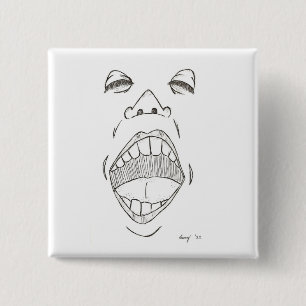 Badge Carré 5 Cm Bouton "crier"