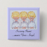 Bouton croisé de point de trois anges de bébé
