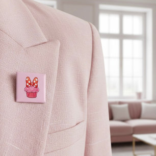 Badge Carré 5 Cm Bouton Cupcake