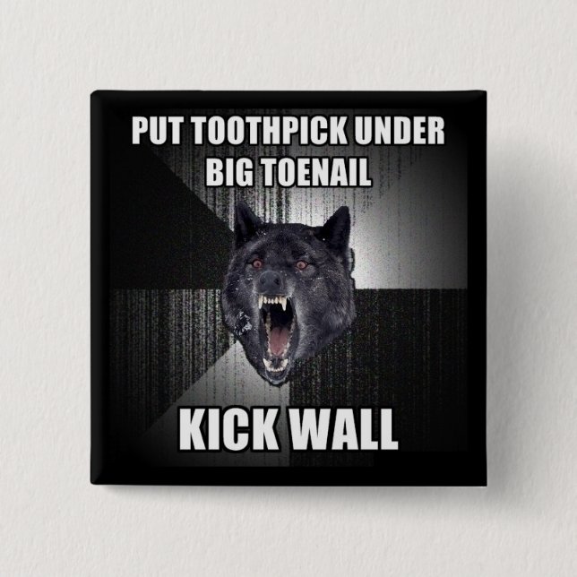 Badge Carré 5 Cm Bouton cure-dents (Devant)