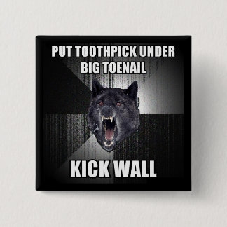 Badge Carré 5 Cm Bouton cure-dents