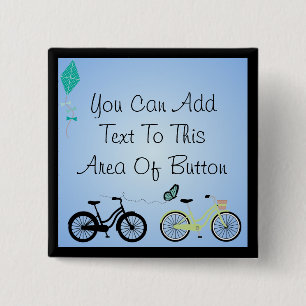 Badge Carré 5 Cm Bouton customisé de bicyclettes