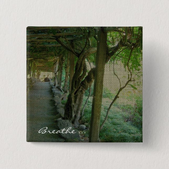 Badge Carré 5 Cm Bouton customisé - Respire (Devant)