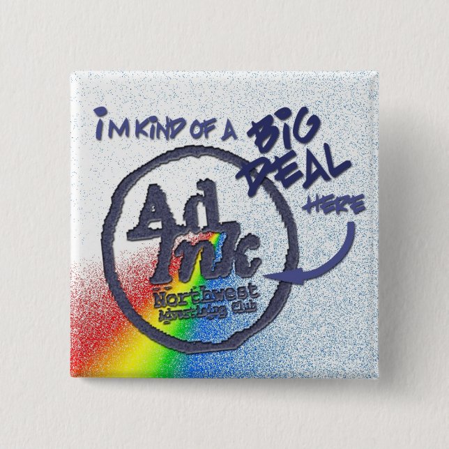 Badge Carré 5 Cm Bouton d'affaire d'AdInk, style de prisme (Devant)