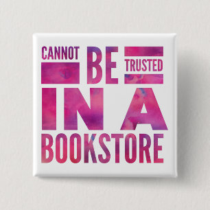 Badge Carré 5 Cm Bouton d'amour de lecture de librairie