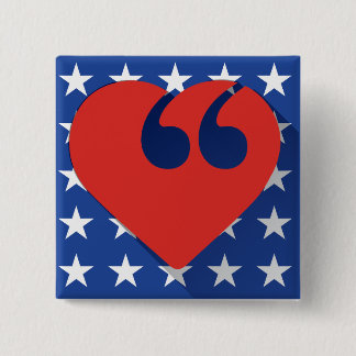 Badge Carré 5 Cm Bouton d'amour des Etats-Unis de liberté de parole