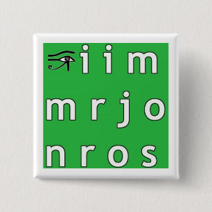 Badge Carré 5 Cm Bouton d'anagramme de Jim Morrison