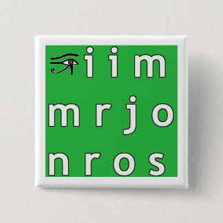 Badge Carré 5 Cm Bouton d'anagramme de Jim Morrison