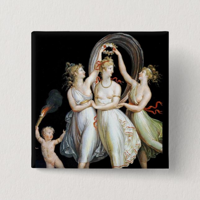 Badge Carré 5 Cm Bouton Dancing Women (Devant)
