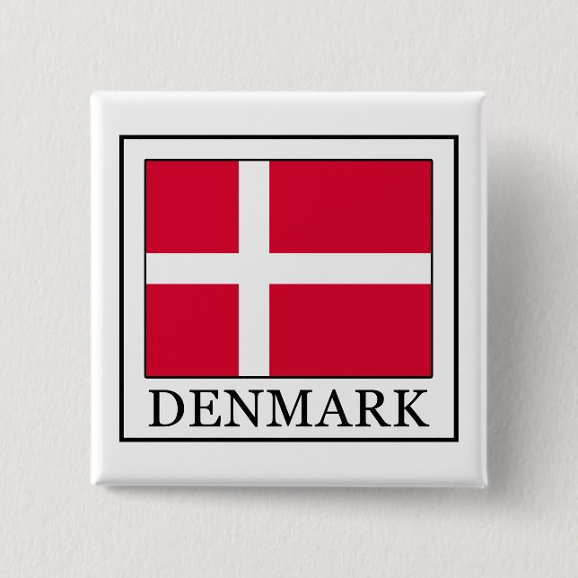 Badge Carré 5 Cm Bouton Danemark (Devant)