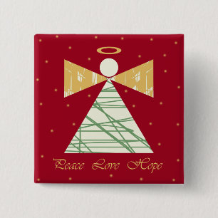 Badge Carré 5 Cm Bouton d'ange