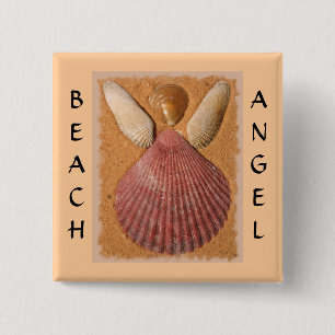 Badge Carré 5 Cm Bouton d'ange de plage