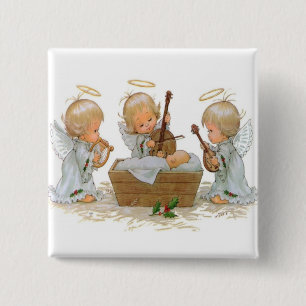 Badge Carré 5 Cm Bouton d'anges