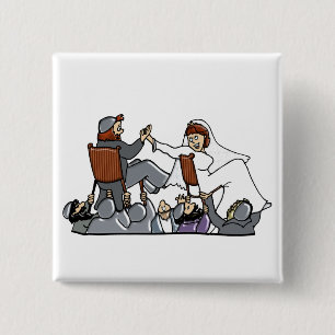 Badge Carré 5 Cm Bouton : Danse II de chaise