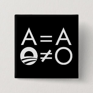 Badge Carré 5 Cm Bouton d'Anti-Obama Objectivist