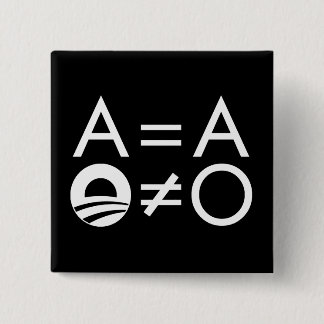 Badge Carré 5 Cm Bouton d'Anti-Obama Objectivist