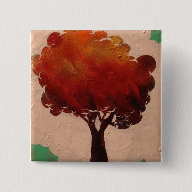 Badge Carré 5 Cm bouton d'arbre (Devant)