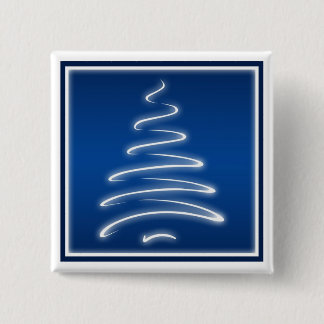 Badge Carré 5 Cm Bouton d'arbre de Noël de remous dans le bleu